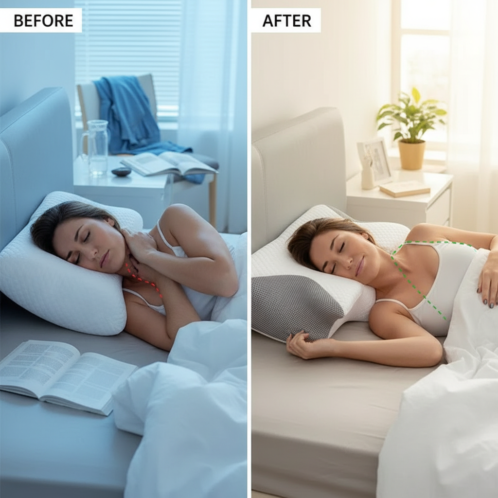 Oreiller Cervical Ergonomique 2-en-1